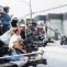 Two 'Shotmaker' camera cars set up for a car chase scene. The farther one has a crane arm and remote control camera head.