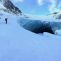 Scouting a natural ice cave in British Columbia.